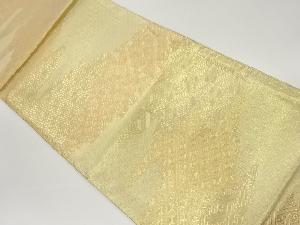 佐賀錦霞に紗綾形・菱模様織出し全通袋帯